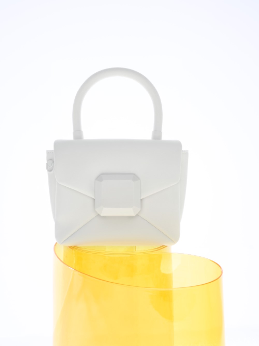 Women’s  white Geometric Push-Lock Top Handle Bag – Charles & Keith